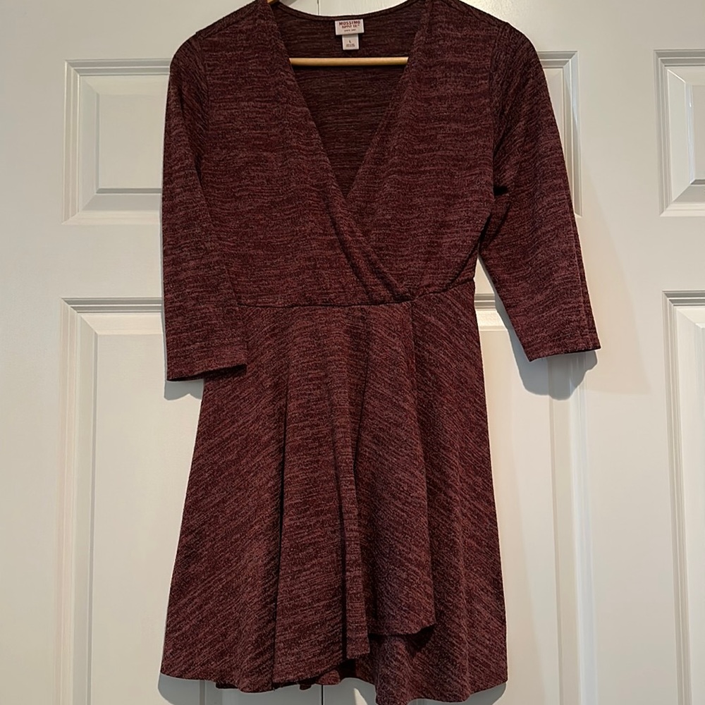 Wrap Style V-Neck Dress